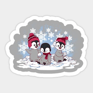 Snow Penguins Sticker